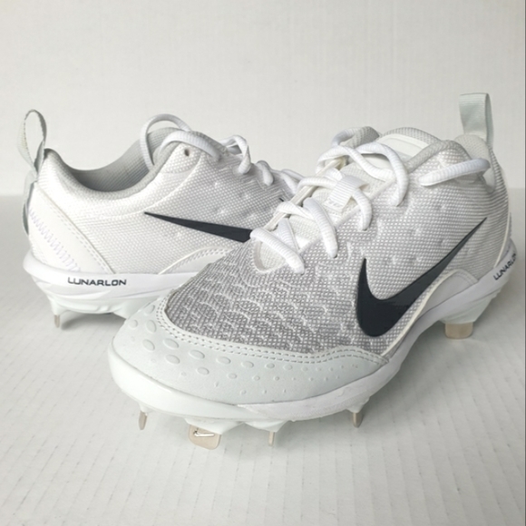 Nike Wm's Lunar Hyperdiamond 2 Pro White Softball Cleats w/ 9 Metal Spikes 5.5 - Picture 2 of 16